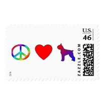 Peace Love Giant Schnauzers Postage Stamps