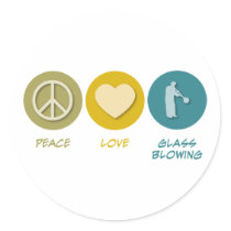 Peace Love Glass Blowing Stickers