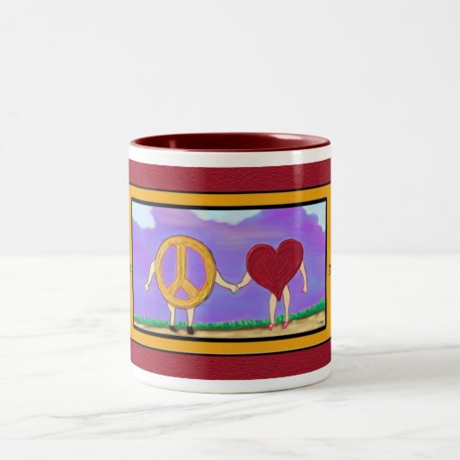 Peace & Love Go Hand in Hand mug
