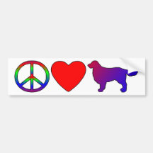 Peace Love Golden Retrievers Bumper Sticker