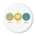 Peace Love Golf magnets