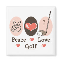 Peace Love Golf Magnet