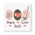 Peace Love Golf Magnet