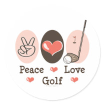 Peace Love Golf Sticker