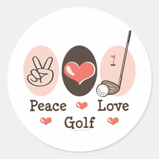 Peace Love Golf Sticker | Zazzle