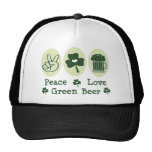 Peace Love Green Beer Cap Mesh Hats
