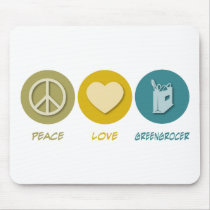 Peace Love Greengrocer mousepads by 1000suns Peace Love Greengrocer mousepads