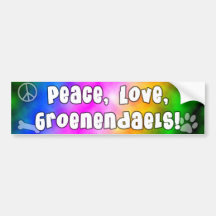Peace Love Groenendaels Bumper Sticker