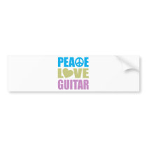 Peace Love Guitar Bumper Sticker