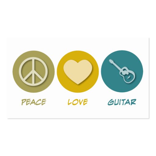 Peace Love Guitar Business Card Template (back side)