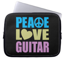 Peace Love Guitar Laptop Sleeves