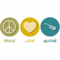 Peace Love Guitar photo sculptures