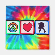 Peace, Love, Guitars Refrigerator Magnet