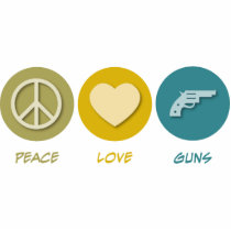 Peace Love Guns photo sculptures