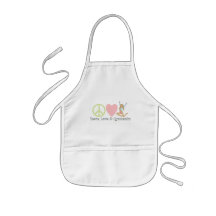 peace love gymnastics blonde aprons