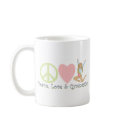 peace love gymnastics blonde mugs by pacificsportsgifts peace love gymnastics blonde mugs