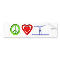 Peace Love Gymnastics bumper stickers by MKBennetts Peace Love Gymnastics bumper stickers