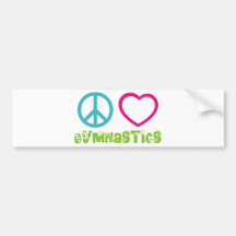 Peace Love Gymnastics Bumper Sticker