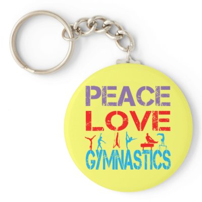 Peace Love Gymnastics Key Chain