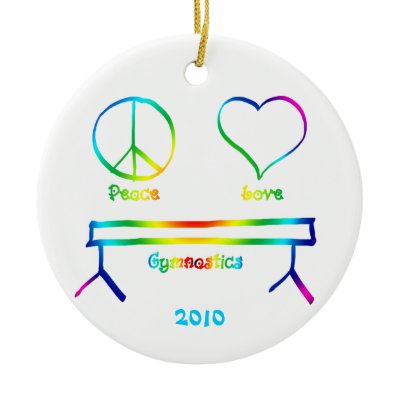 Peace Love Gymnastics Ornaments