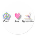 Peace Love Gymnastics Stickers by hdnytstrgrl Peace Love Gymnastics Stickers