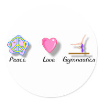 Peace Love Gymnastics Stickers by hdnytstrgrl Peace Love Gymnastics Stickers