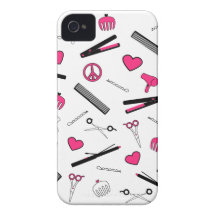 Peace, Love, & Hair Accessories (Pink) Case-Mate iPhone 4 Cases