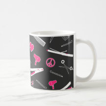 Peace, Love, & Hair Accessories (Pink Dark) Coffee Mug