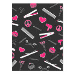 Peace, Love, & Hair Accessories (Pink Dark) Postcard