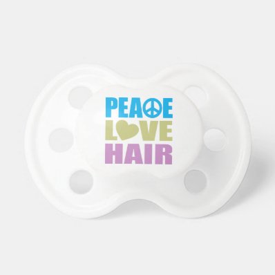Peace Love Hair BooginHead Pacifier