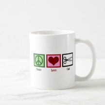 Peace Love Haircuts Mugs