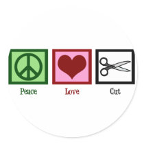 Peace Love Haircuts Stickers