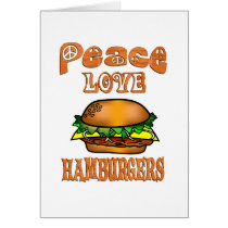 Peace Love Hamburgers Cards