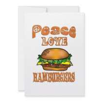 Peace Love Hamburgers Personalized Invite