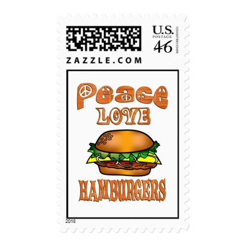 Peace Love Hamburgers stamp