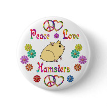 PEACE LOVE HAMSTERS BUTTON