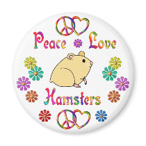 PEACE LOVE HAMSTERS REFRIGERATOR MAGNET