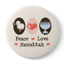 Peace Love Hanukkah Round Pin buttons by HolidayTeesGifts Peace Love Hanukkah Round Pin buttons
