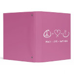 Peace + Love = Happiness Vinyl Binders