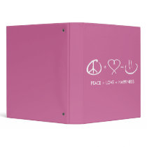 Peace + Love = Happiness Vinyl Binders