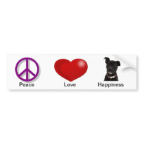 Peace Love Happiness Bumper Sticker