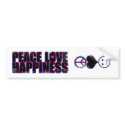 Peace Love Happiness Bumper Sticker bumper stickers by SilverJune Peace Love Happiness Bumper Sticker bumper stickers