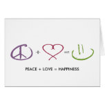 Peace + Love = Happiness Greeting Card
