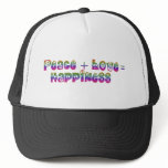 Peace + Love = Happiness Hat