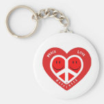 Peace Love & Happiness II Keychains