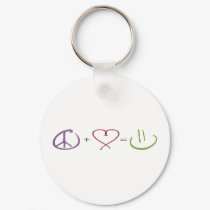 Peace + Love = Happiness keychains by thecitymix Peace + Love = Happiness keychains