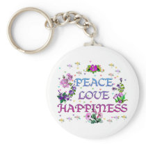 Peace Love Happiness Key Chains
