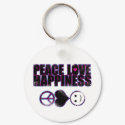 Peace Love Happiness keychains by SilverJune Peace Love Happiness keychains