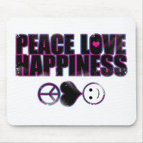 Peace Love Happiness Mousepad mousepads