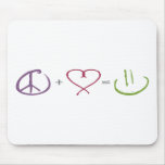 Peace + Love = Happiness Mousepad